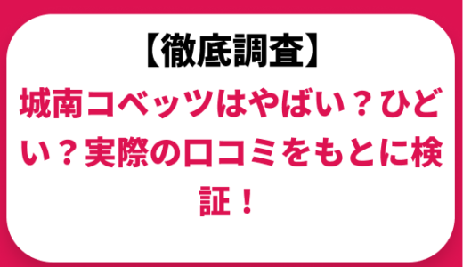 城南コベッツはやばい？ひどい？実際の口コミと評判をもとに徹底検証！　