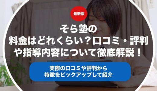 そら塾の料金はどれくらい？口コミ・評判や指導内容について徹底解説！