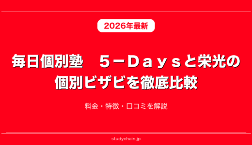 毎日個別塾　５－Ｄａｙｓと栄光の個別ビザビを徹底比較！料金・特徴・口コミを解説