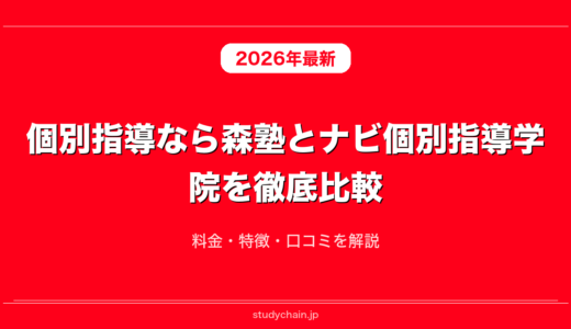 個別指導なら森塾とナビ個別指導学院を徹底比較！料金・特徴・口コミを解説