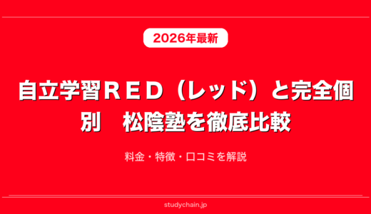 自立学習ＲＥＤ（レッド）と完全個別　松陰塾を徹底比較！料金・特徴・口コミを解説
