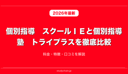 個別指導　スクールＩＥと個別指導塾　トライプラスを徹底比較！料金・特徴・口コミを解説