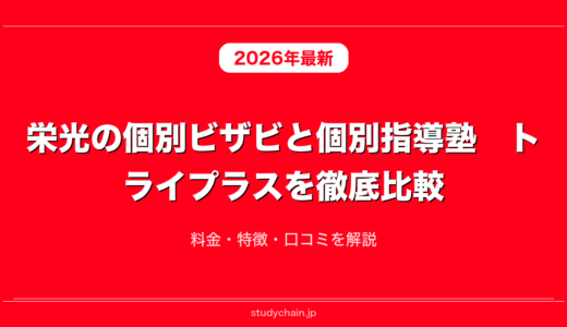 栄光の個別ビザビと個別指導塾　トライプラスを徹底比較！料金・特徴・口コミを解説