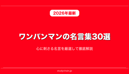 ワンパンマンの名言集30選！心に刺さる名言を厳選して徹底解説