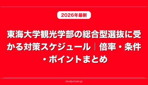 東海大学観光学部の総合型選抜に受かる対策スケジュール｜倍率・条件・ポイントまとめ
