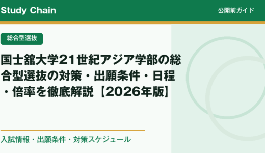 国士舘大学21世紀アジア学部の総合型選抜の対策・出願条件・日程・倍率を徹底解説【2026年版】