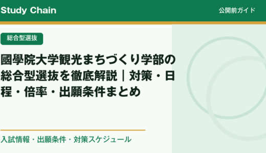 國學院大学観光まちづくり学部の総合型選抜を徹底解説｜対策・日程・倍率・出願条件まとめ