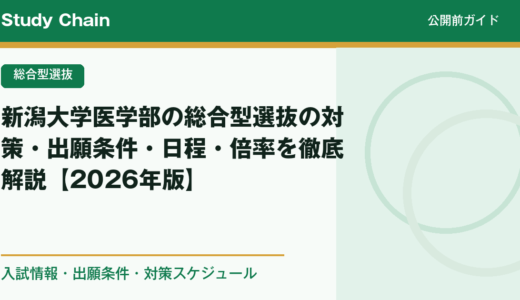 新潟大学医学部の総合型選抜の対策・出願条件・日程・倍率を徹底解説【2026年版】