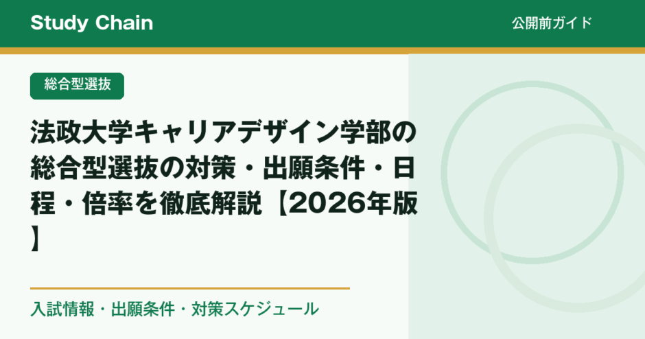法政大学キャリアデザイン学部の総合型選抜の対策・出願条件・日程