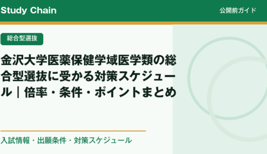 金沢大学医薬保健学域医学類の総合型選抜に受かる対策スケジュール｜倍率・条件・ポイントまとめ