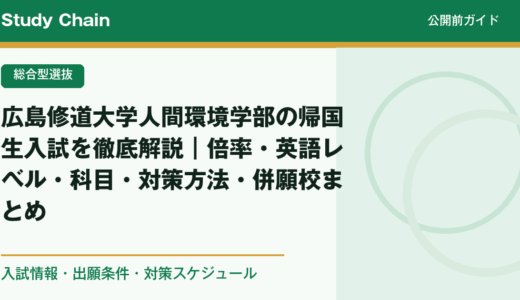 広島修道大学人間環境学部の帰国生入試を徹底解説｜倍率・英語レベル・科目・対策方法・併願校まとめ