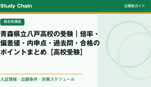 青森県立八戸高校の受験｜倍率・偏差値・内申点・過去問・合格のポイントまとめ【高校受験】
