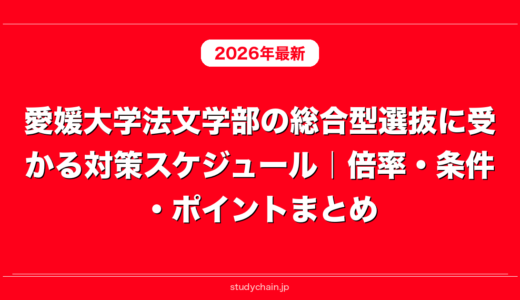 愛媛大学法文学部の総合型選抜に受かる対策スケジュール｜倍率・条件・ポイントまとめ