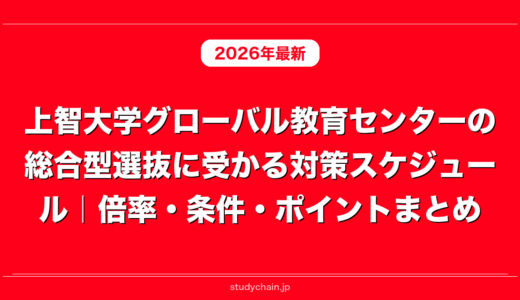 上智大学グローバル教育センターの総合型選抜に受かる対策スケジュール｜倍率・条件・ポイントまとめ