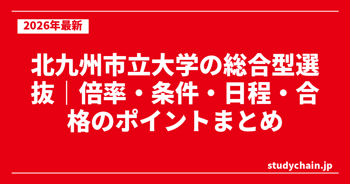 北九州市立大学の総合型選抜｜倍率・条件・日程・合格のポイントまとめ