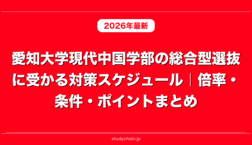 愛知大学現代中国学部の総合型選抜に受かる対策スケジュール｜倍率・条件・ポイントまとめ