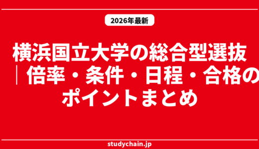 横浜国立大学の総合型選抜｜倍率・条件・日程・合格のポイントまとめ