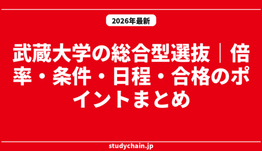 武蔵大学の総合型選抜｜倍率・条件・日程・合格のポイントまとめ