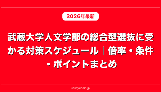 武蔵大学人文学部の総合型選抜に受かる対策スケジュール｜倍率・条件・ポイントまとめ